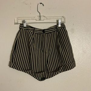 High waisted strip shorts